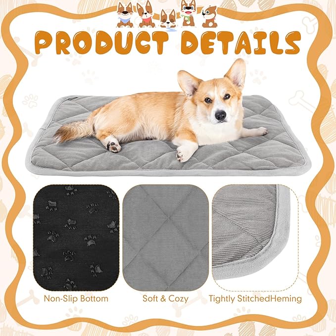 Novabright 4 Pack Self Warming Cat Bed Cat Dog Heating Pad Soft Warm Thermal Mat with Anti-Slip Bottom Dog Crate Pad for Outdoor Indoor Small Dogs Kittens(Gray,19.6 x 27.5 Inches)