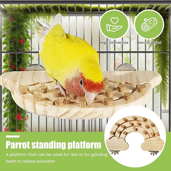 Wooden Bird Chew Toy, Parrot Biting Toys, Foraging Training, Relieve Boredom & Anxiety, Bird Cage Accessories, for Small Parakeets, Conures, Macaws, Budgies, Finches, CH N