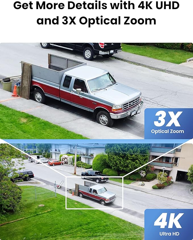 REOLINK 4K Outdoor Plug-in WiFi 6 Security Camera, PTZ Camera for Home Security, Wi-Fi 6 New Tech, Motion Tracking, Smart Detection, 3X Optical Zoom, Motion Spotlight, Local Storage, E1 Outdoor Pro