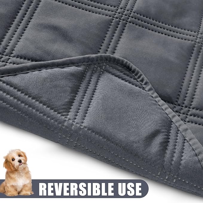 Smiry Waterproof Dog Bed Cover Blanket 40x50, Soft Reversible Pet Blanket, Washable Leakproof Cats Dogs Couch Cover for Sofa, Couch, Furniture, Lattice, Dark Grey/Dark Grey