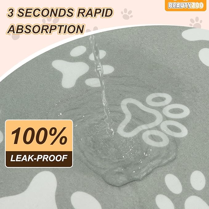 BEAUTYZOO 2 Pack Guinea Pig Cage Liners, Washable Reversible Fleece Guinea Pig Bedding, Waterproof Super Absorbent Pee Pads for Small Animals Rabbit Hamster Bunny - 24"x47" Grey