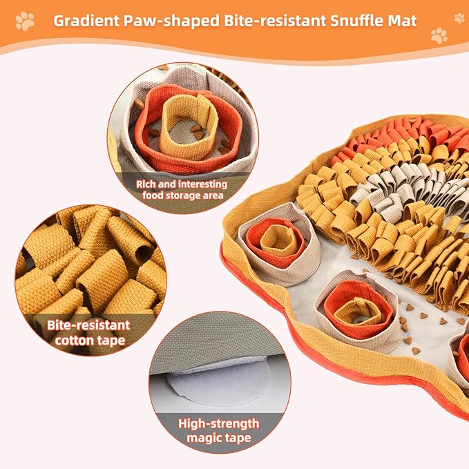 Yellow Snuffle Mat for Pet Feeding - Interactive Puzzle Toy for Training and Stress Relief - Encourages Natural Foraging Skills - Non-Slip, Portable, Durable