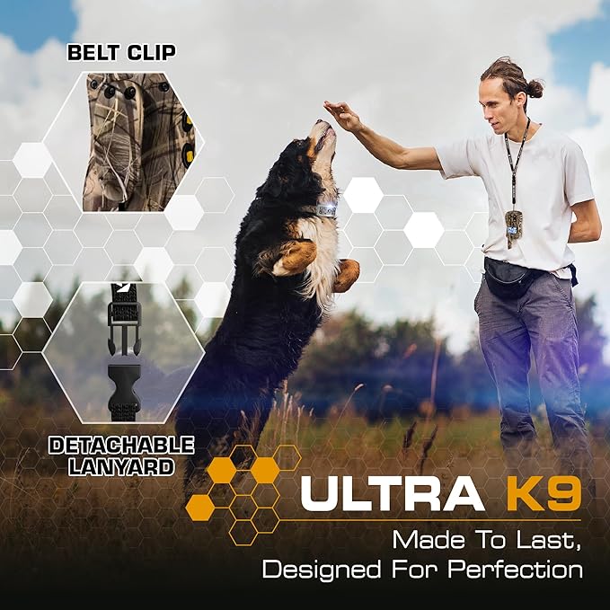 INVIROX Dog Shock Collar [Ultra K9] 124 Training Levels, 4 Powerful Modes with Night-Light and ¾ Mile Range 100% Safe Dog Training Collar for Large Dogs IP67 Waterproof (X2 Camouflage)