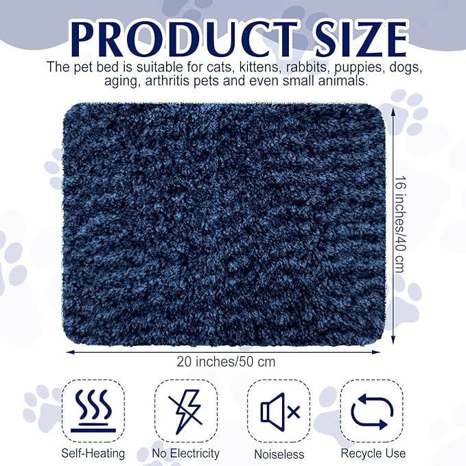 4 Pack Self Warming Cat Pads Self Heating Cat Mat Washable Homeless Dogs Thermal Pads Kennel Pad Reflects Body Heat Warm Crate Bed Mat for Indoor Outdoor Pet