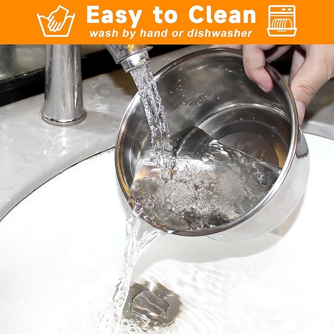 Heated Cat Bowl, Outdoor Heated Pet Bowls with Double Stainless Steel Bowl 24 OZ, Water Food Bowls for Cat Pet, Provide Drinkable Water and Hot Food in Winter