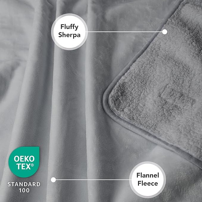 PetAmi Waterproof Dog Blanket for Small Medium Dogs, Pee Proof Pet Blanket for Couch Bed, Reversible Water Proof Blanket for Puppy Indoor Cat, Soft Dog Fleece Blankets Washable, 29x40 Light Gray