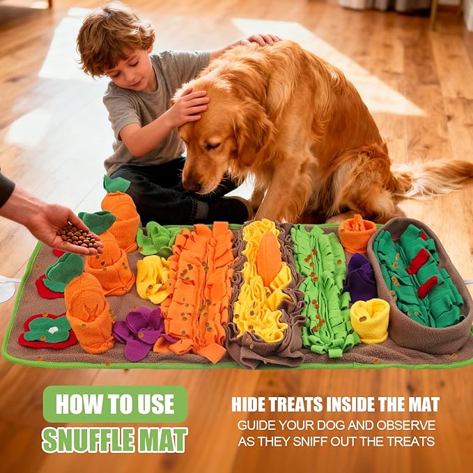 Snuffle Mat for Dogs Large Breed - 32'' X 20'' Washable Durable Sniff Mat for Slow Feeding Training, Enrichment Puzzle Toy for Mental Stimulation & Stress Relief