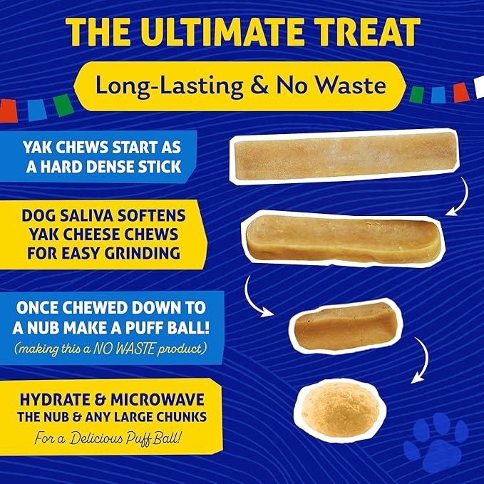 Himalayan Dog Chew Original Yak Cheese Chew, Chicken, 1 Large Stick, 3.3 oz, Gluten Free, Healthy Treats, Grain & Lactose Free 100% Natural, Long Lasting Chews for s Under 55 lbs