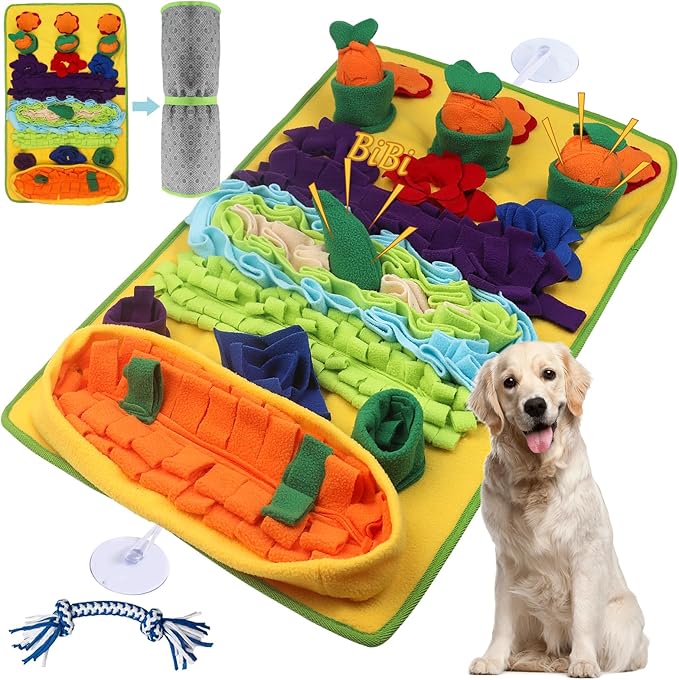 Snuffle Mat for Dogs Large Breed - 32'' X 20'' Washable Durable Sniff Mat for Slow Feeding Training, Enrichment Puzzle Toy for Mental Stimulation & Stress Relief
