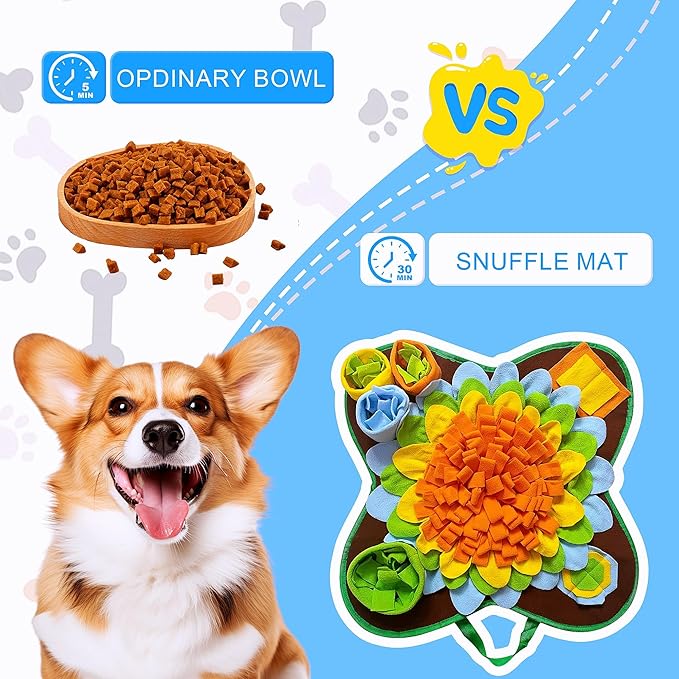 Snuffle Mat for Dogs Pet Treats Feeding for Small Medium Breed Dogs Non-Slip Interactive Dog Puzzle Toys Encourages Natural Foraging Skills