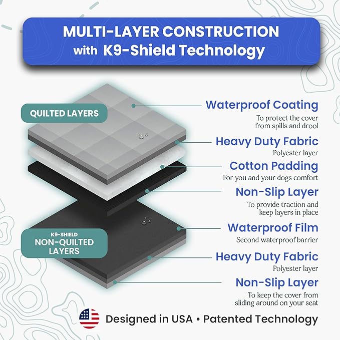 4Knines Hard Bottom Back Seat Extender for Dogs – Waterproof Dog Car Seat Cover – Heavy Duty Backseat Protector for Cars, SUVs, Trucks – Built-in EZ Open Door Protector (Camo, XL)