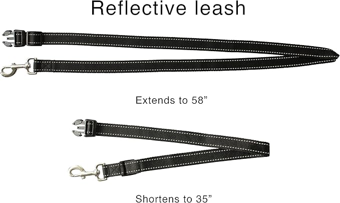 Caldwell's Pet Supply Co. Hands-Free Dog Leash, Adjustable Waist Leash for Dog Walking, Non-Bungee, Hands Free Harness, Durable and Versatile Waist Belt Leashes, Cross Body for Dogs (26" - 47")