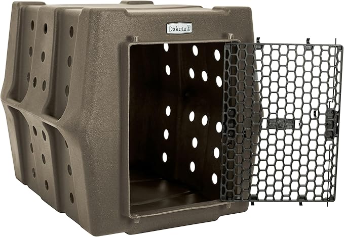 Dakota 283 Canine Rough and Tough Economy Dog Crate w/ Removable Two-Way Door - Heavy Duty Outdoor Kennel for Medium Breed Dogs (Coyote Granite, Intermediate)
