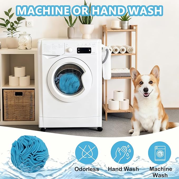 Blue Snuffle Ball for Dogs, Bright Color Slow Feeder Interactive Toy, Mental Enrichment Puzzle Game for Anxiety Relief & Indoor Fun, Machine Washable for Small Medium Large Dogs