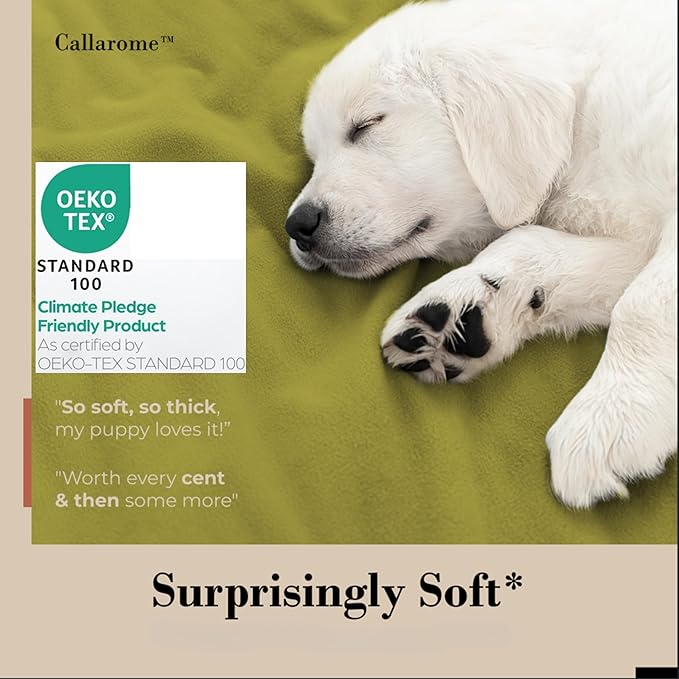 Waterproof Blanket for Bed or Couch – Soft and Leakproof Waterproof Throw Blanket, Water Proof & Stain Resistant Easy to Clean Throw Blanket Cover for Adults or Pets, Reversible Khaki/Ochre 80”x90”