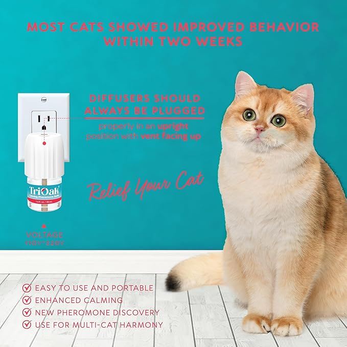 Cat Pheromones Calming Diffuser: Premium Cat Calming Diffuser - Cat Pheromone Diffuser - Pheromone Diffuser to Calm Cats - Cute Shape Feline Pheromone Diffuser, 2Pack (Mint)