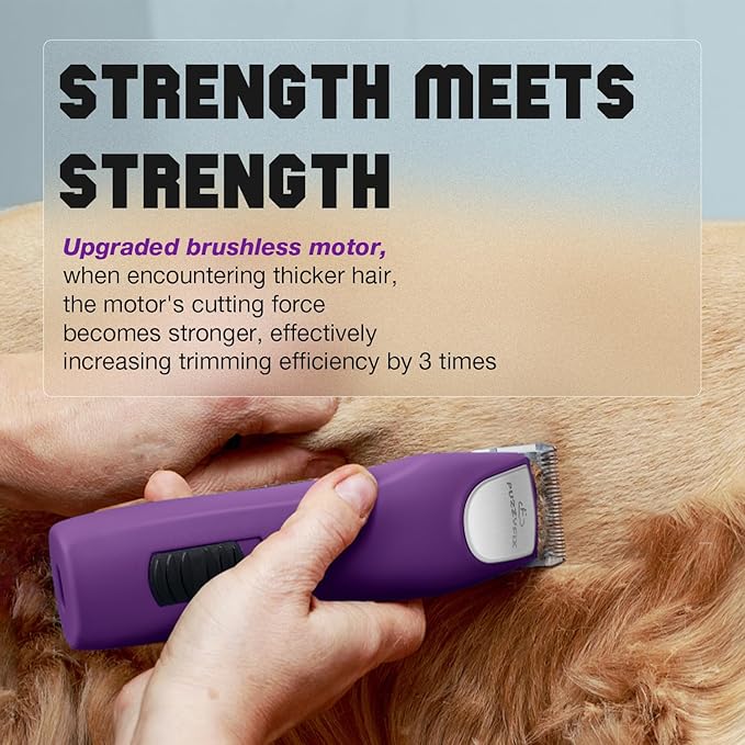 Professional Dog Clippers for Grooming - 2 Speed Detachable Blade Pet Grooming Kit for Thick Curly Matted Coats - Low Noise Heavy Duty Cordless Hair Trimmer for Animal Pet Horse