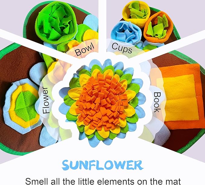 Snuffle Mat for Dogs Pet Treats Feeding for Small Medium Breed Dogs Non-Slip Interactive Dog Puzzle Toys Encourages Natural Foraging Skills