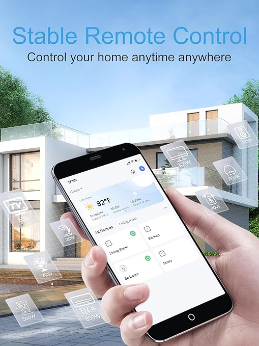 EIGHTREE Mini Smart Plug 5GHz & 2.4GHz Wi-Fi, Compatible with Alexa & Google Home & SmartThings, Remote Control, Timer, White, Type A/B Plug