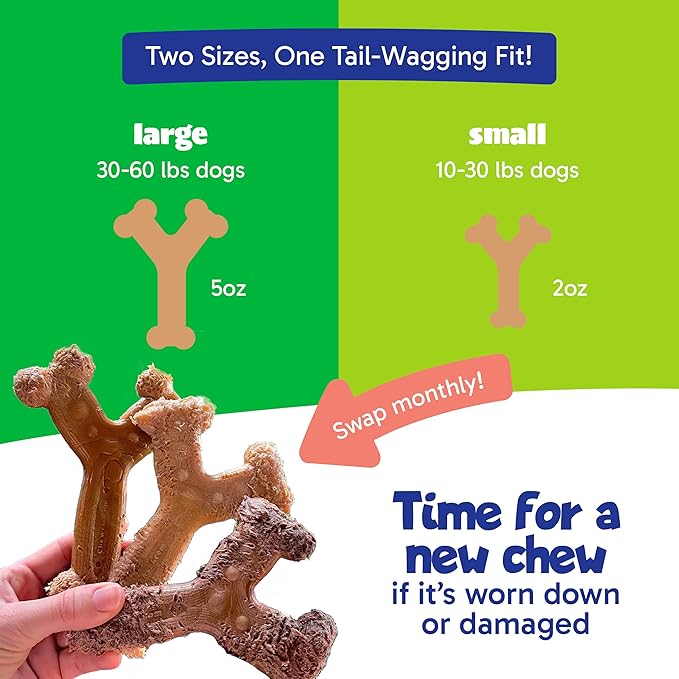 Chew'ems Durable Chewy Dog Toys | Long-Lasting & Flavorful Chew Dog Toys, Large Dog Breeds | Large Dogs, Salmon-Flavored