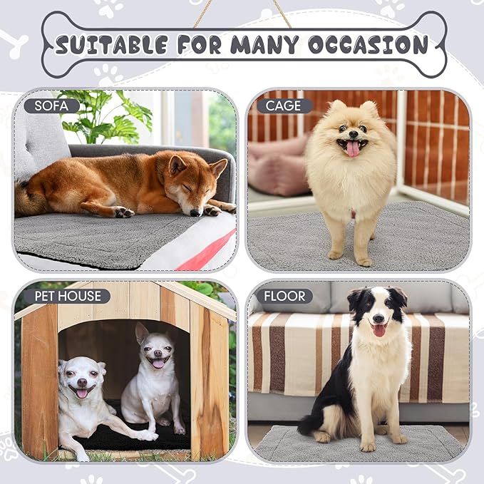 Novabright 3 Pack Self Warming Cat Bed 17x22 Inch Self Heating Dog Mat Reflects Body Heat Extra Warm Thermal Pet Pad Washable Cat Dog Bed for Outdoor Indoor Large Kittens Puppy(Black/Gray)