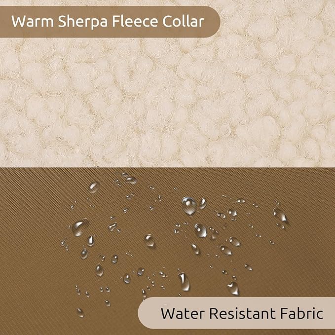 Dog Winter Coat with Harness Built in Warm Puffer Dog Jackets for Small Medium Large Dogs Windproof Waterproof Outfit with Plush Lining and Reflective Stripes (Brown, XL)