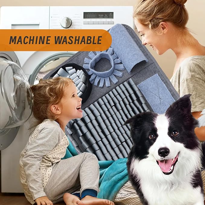 Dog Sniffing Mat, Interactive Dog Puzzle Toy, Stress Relief, Enriches Feeding Games The Sniffing mat Helps Slow Down Eating Speed and Keeps Dogs Busy