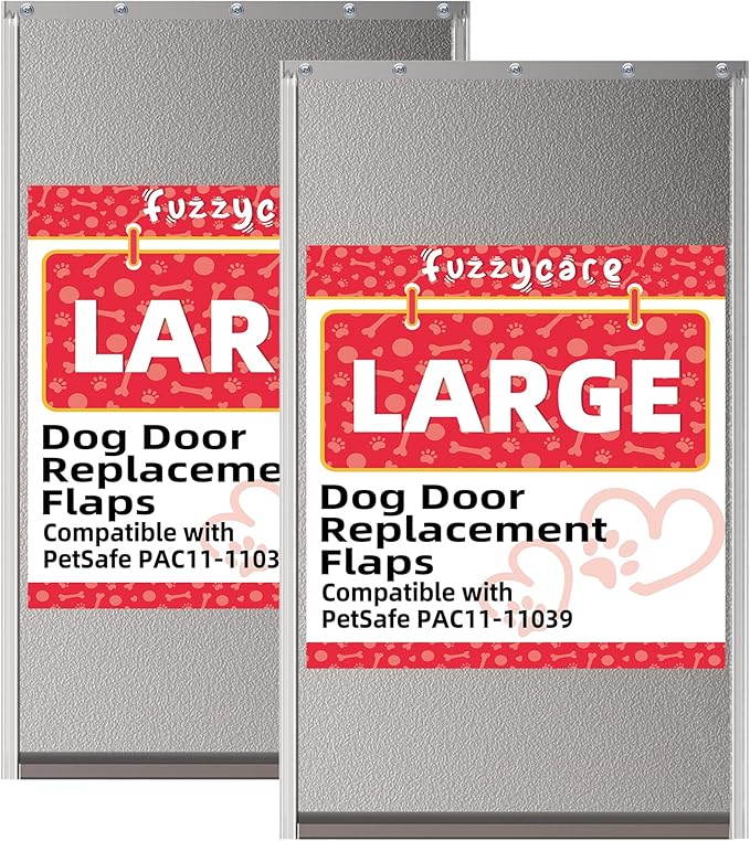 2PACK Large Dog Door Replacement Flap with Screws,Doggie Door Replacement Flaps Compatible with PetSafe Freedom Doggie Doors PAC11-11039,10 1/8" X 16 7/8",Weather Resistant and Easy to Install