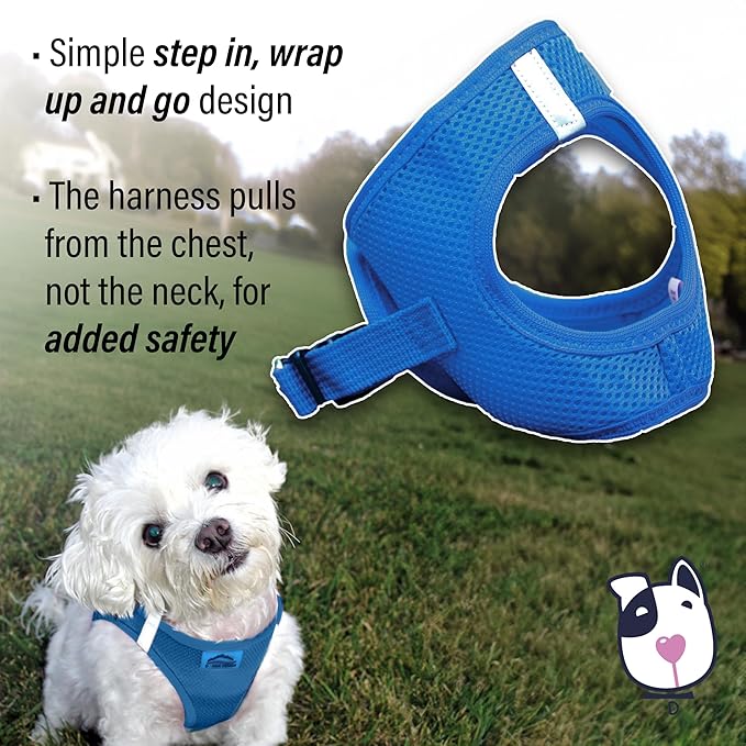 Doggie Design Dog Harness - No Choke Dog Harness, Dog Vest, Mesh Polyester, Pet Harness, Simple Step in and Go Design, Harness for Dog - Cobalt Blue, XS