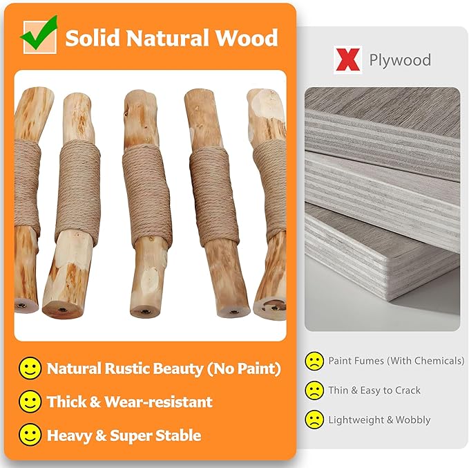 Cat Tree Modern Sturdy Solid Wood Cat Tower for Large Cat with Scratching Post for Indoor, Multifunctional Cat Tower with Cozy Bed and Platforms