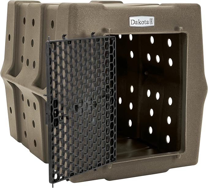 Dakota 283 Canine Rough and Tough Economy Dog Crate w/Removable Two-Way Door - Heavy Duty Outdoor Kennel for Large Breed Dogs (Coyote Granite, Large)
