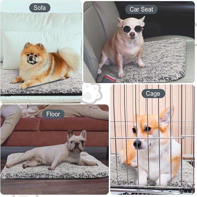 4 Pack Self Warming Cat Pads Self Heating Cat Mat Washable Homeless Dogs Thermal Pads Kennel Pad Reflects Body Heat Warm Crate Bed Mat for Indoor Outdoor Pet(Gray,22 x 35 Inch)