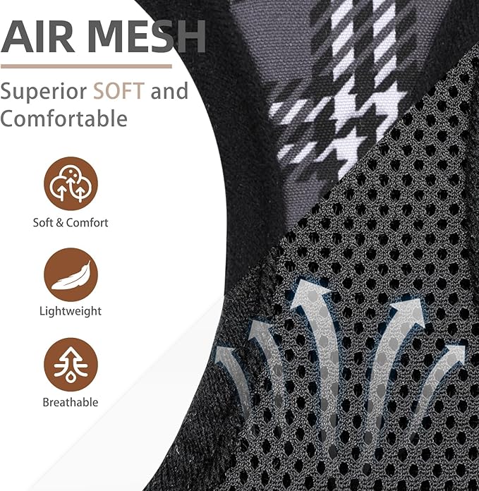 PUPTECK Dog Harness and Leash Set for Small Medium Dogs No Pull Step-in Soft Mesh Puppy Cat Vest Harnesses Reflective at Night, Plaid Pattern Black S