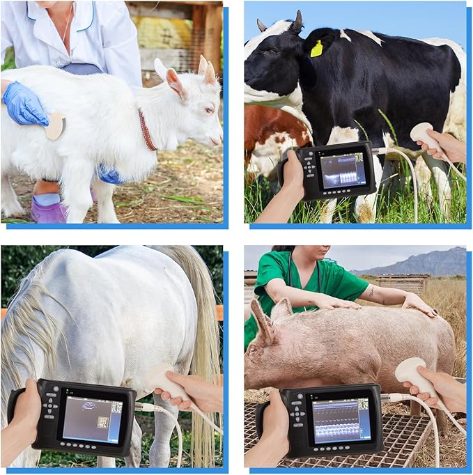 Portable Ultrasound Machine for Pregnancy - with 3.5MHz Convex Probe & 5 Imaging Modes, Pregnancy Digital Ultrasound Machine for Cattle, Horse, Pigs, Sheep, Cats, Dogs, Rabbit, Fish