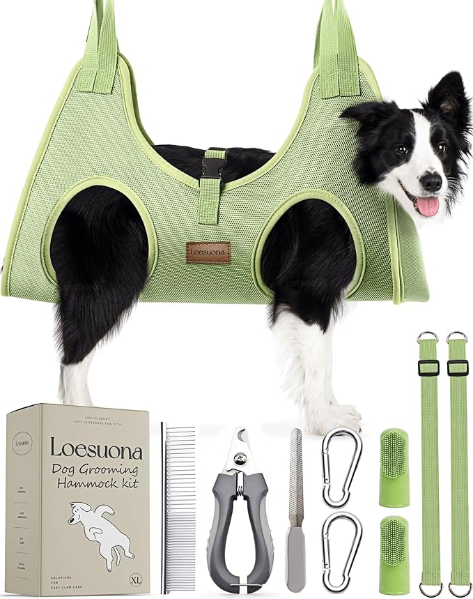 Dog Grooming Hammock – for Dogs Cat Grooming Hammock,Dog Sling for Nail Trimming with Dog Nail Clippers for Small Dogs,Dog Hammock for Nail Trim,Dog Hanging Harness for Nail Trimming