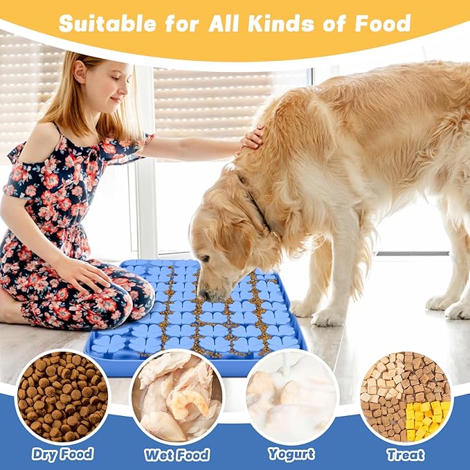 Dog Lick Mat, 23.6"x 15.7" Large Silicone Snuffle Mat with Suction Cups, Slow Feeder for Small Medium Large Dogs Slow Eating, Boredom Reducer (Green)