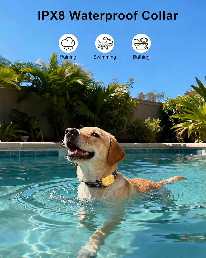 Jugbow Dog Training Collar - 4200FT Dog Shock Collars with Remote Control, IPX7 Waterproof Rechargeable E-Collar with 4 Training Modes, Security Lock(YE)