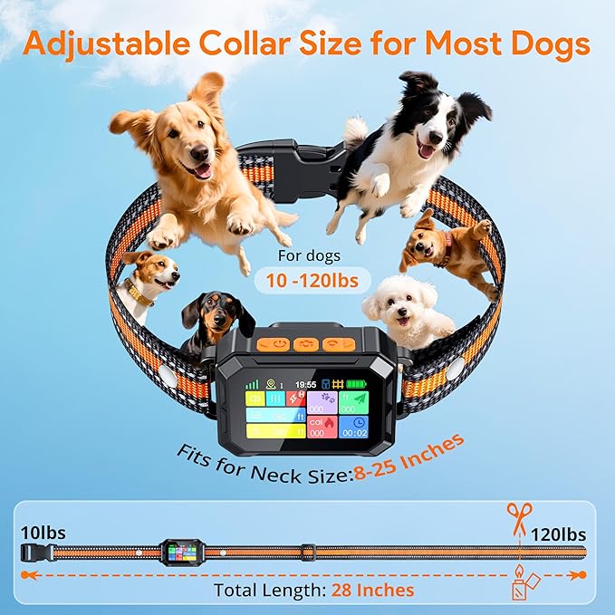 Meowant GPS Wireless Dog Fence &Training Collar with Remote, Free App, 79ft to 7000ft Electric Fence, Waterproof LCD Collar, 3 Training Modes, for Dogs Over 10Lbs, Outdoors