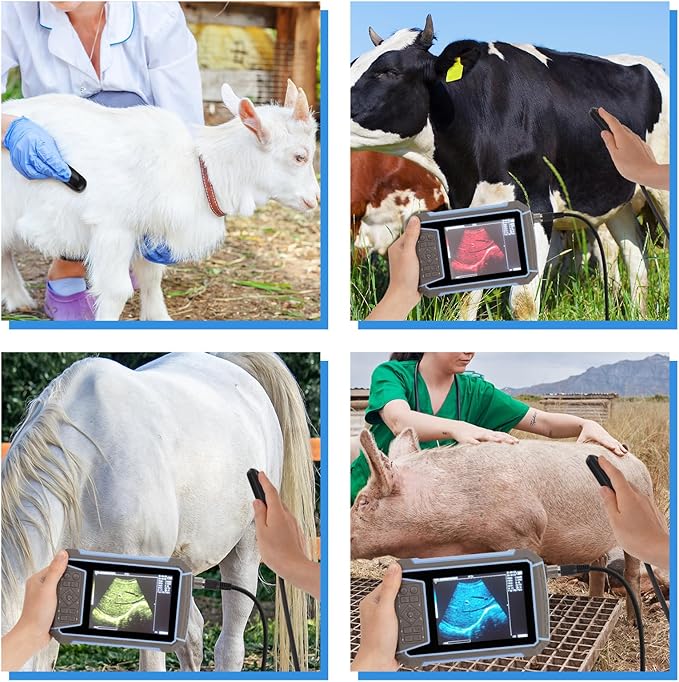 2025 Upgraded Portable Vet Handheld Scanner for Pregnancy - with 6.5MHz Rector Probe & 5.7" LED Display, Pet Veterinary Ultrasound Machine for Cattle, Horse, Pigs, Sheep, Cats, Dogs, Rabbit, Fish