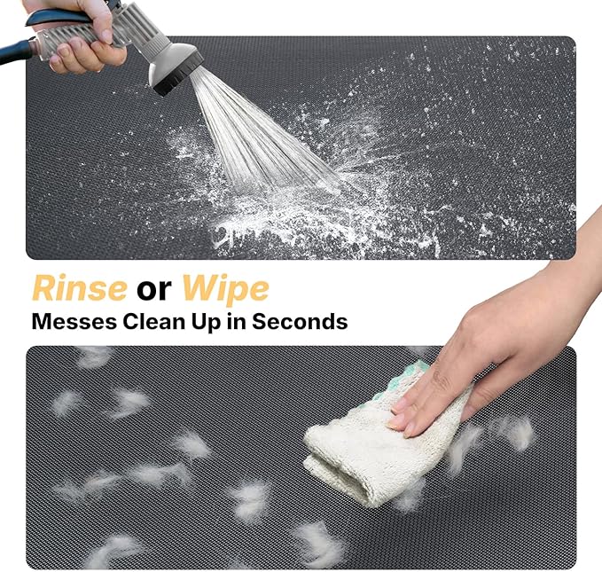 Veehoo Outdoor Elevated Dog Bed Large Sized Dogs, Extra Large Cooling Raised Dog Cots Beds Training Platform Off Ground Hammock with Breathable Mesh, No-Slip Feet, 53"x37", Black Silver