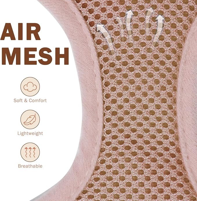 SCENEREAL No Pull Small Dog Harness Collar and Leash Set, Soft Mesh Step in Plaid Puppy Harnesses for Fall Winter, No Chock Adjustable Pet Vest for Outdoor Walking Training and Running, Beige S