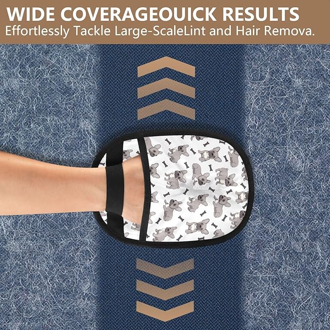 Pet Grooming Gloves Reusable Dog & Cat Hair Remover for Furniture, Car Interiors Multi-Surface Deshedding Tool for Carpets, Bedding & Home Cleaning