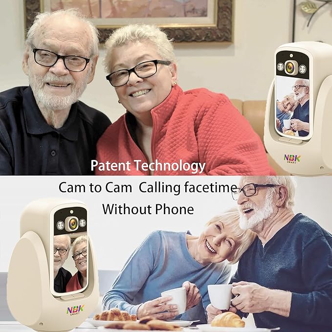 2 Way Camera, 2.8''Screen Pan/Tilt WiFi AI Motion Detection Indoor for Pet/Puppy/Cat/Dog with Phone App Control, Home Cam, Night Vision, One-Button Call, for Elderly, Beige