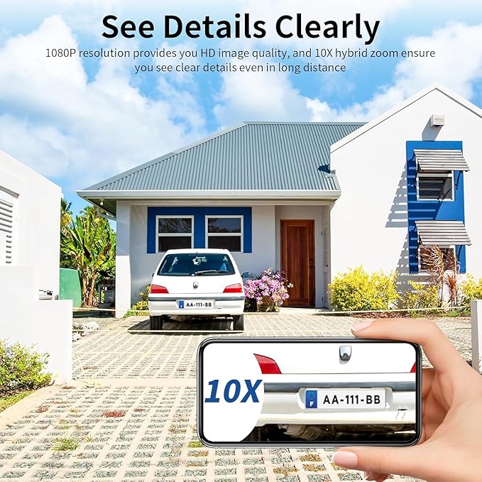 VSTARCAM Three-Lens Security Camera,2K Outdoor Camera,Human Detection,Home Security Cameras Outdoor,Night Vision,Siren & Spotlight Alarm,Two Way Audio,Local & Cloud Storage,10x Zoom