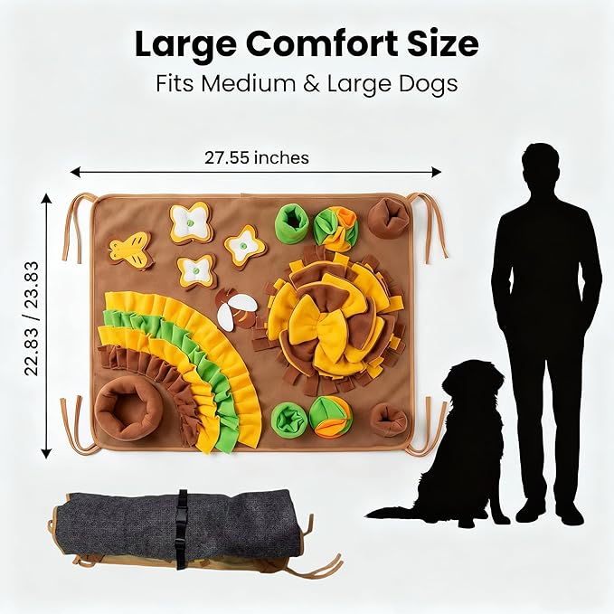 Sniffing Mat for Dogs,Pet Snuffle Mat,Nosework Feeding Mat Slow Feeder,Educational Food Storage Toys,Puppy Interactive Puzzle Food Mat,Food Storage Mat for Self-Entertainment,Easy to Clean, Durable