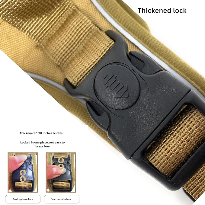 Dog Harness with Airtag Holder and Leash Set-Premium Oxford Breathable Material-Durable Reflective Airtag Dog Harness and Leash Set for Small, Medium, Large and X Large Dogs