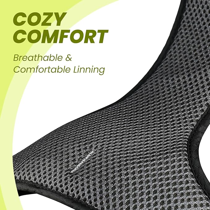 VIVAGLORY Dog Harness Easewalk No Pull Dog Harness with Handle & Front Back Clip for Training Lifting, Easy On Adjustable Padded No Pull for Pet & Puppy, L, Bright Yellow