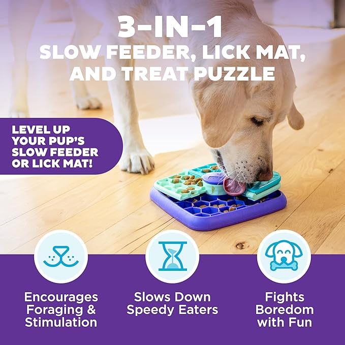 Dog Calming Bundle by Outward Hound – Includes Puzzle, Calming Chews, Plush Blanket & Chew Toys – Helps Relieve Anxiety from Fireworks, Thunderstorms, Travel & Guests – Enrichment for All Dog Sizes