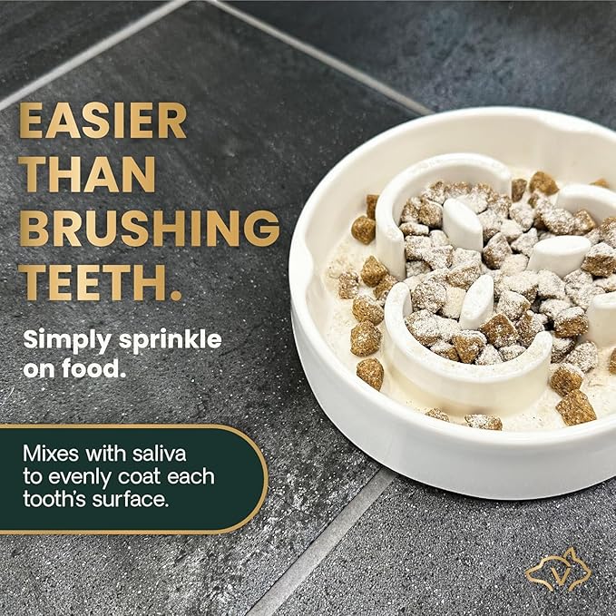 VetriScience Healthy Mouth Dog Dental Powder, 2Pack – Helps Reduce Plaque & Tartar Buildup, Support Clean Teeth & Fresh Breath, Vet-Formulated Oral Care Powder for Dogs Cats, NASC Certified, 2 x 4.2oz