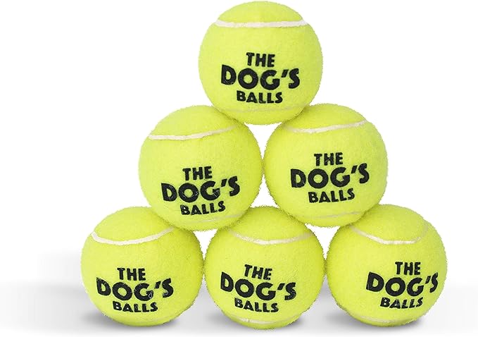 The Little Dog's Balls, Dog Tennis Balls, Yellow 6-Pack,Strong Toy for Agility Training, Puppy Training, Play, Exercise & Fetch, 1.9 Inches Diameter